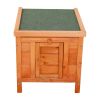 20 in. Small Animal Rabbit Hutch Bunny House for Inside, Outdoor Pet Shelter Feral Cat House in Brown